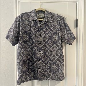 Howler Brothers Blue Paisley Guayabera Button Up Shirt Size Medium